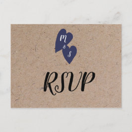 Rustik Bröllop | Kraft  Monogram  Matval  RSVP Vykort