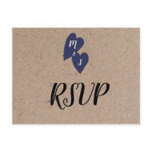 Rustik Bröllop | Kraft Monogram Matval RSVP