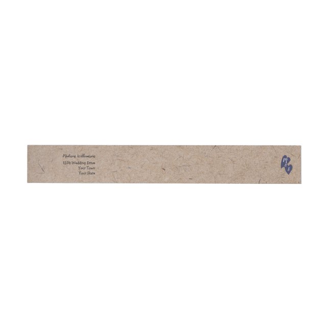 Rustik Bröllop | Kraft Monogram Returadress Etikettband (Individual)