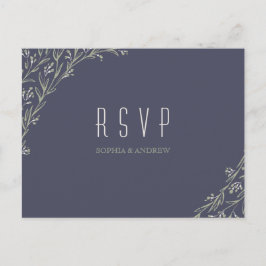 Rustik bröllop OSA för blommigt av elegant Inbjudan Vykort