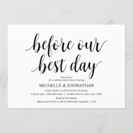 Rustik Bröllop-repetitionsmiddag, svartvitt Inbjudningar