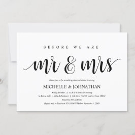 Rustik Bröllop-repetitionsmiddag, svartvitt Inbjudningar