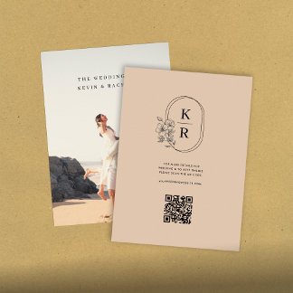 Rustik Bröllops QR-kod Skanna Foto Införande Kort