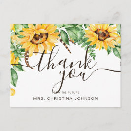 Rustik Bröllopsdusch Solros Tackkort Vykort