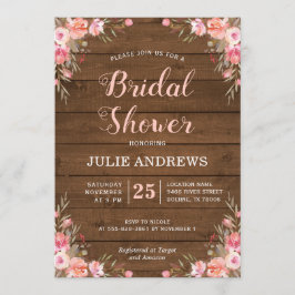 Rustik bröllopsfest för bruden Landsbygdschic Rosa Inbjudningar