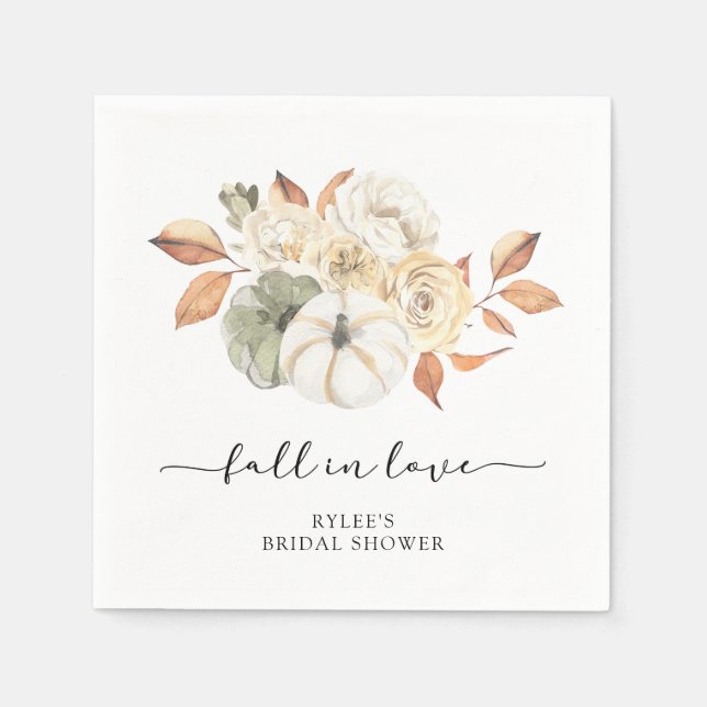 Rustik bröllopsfest för höst-pumpa pappersservett (Framsidan)