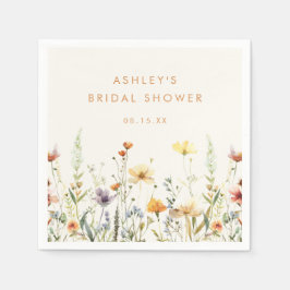 Rustik bröllopsfest för vildblommor pappersservett