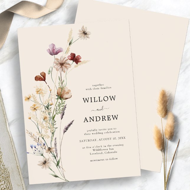 Rustik bröllopsinbjudan med vildblommor inbjudningar (Rustic Wildflower Wedding Invitation
)