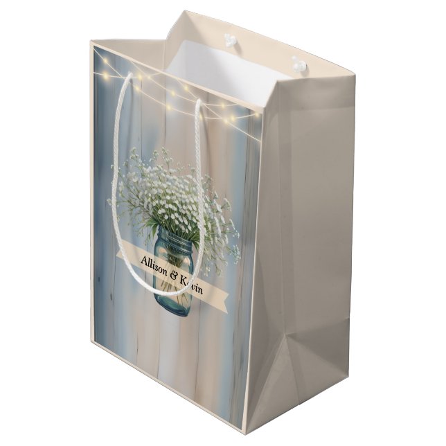 Rustik bröllopspåse för brudens shower (Baksidan Vinklad)