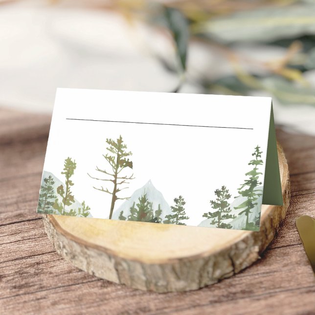 Rustik Bröllopsscen i Bergsskog Placeringskort (Skapare uppladdad)