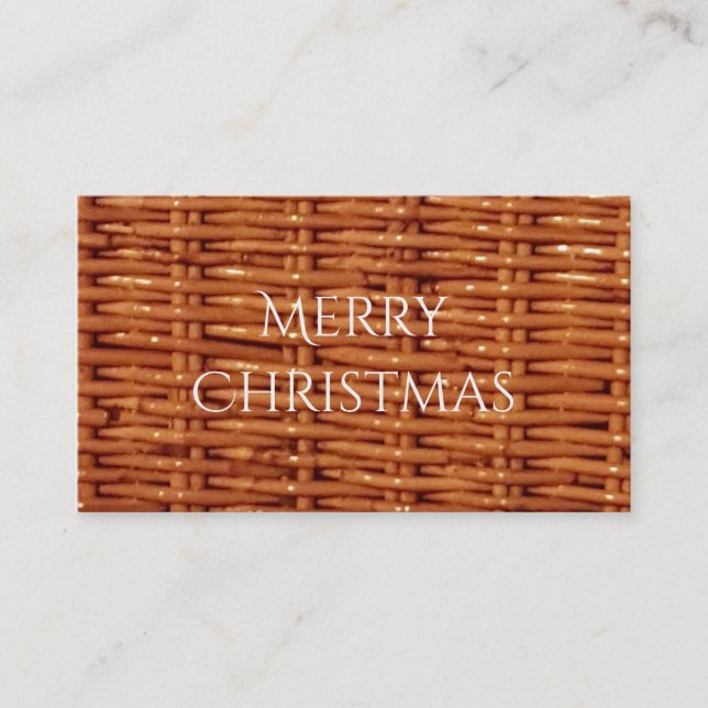 Rustik Brown Wicker Picnic Basket Land Stil Visitkort (Framsida)