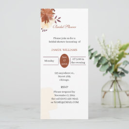 Rustik Brun Blomma Anpassad Bröllopsfest Inbjudningar