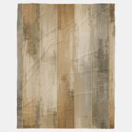 Rustik Brun Grå Beige Väderbiten Ladansträ Wood St Fleecefilt