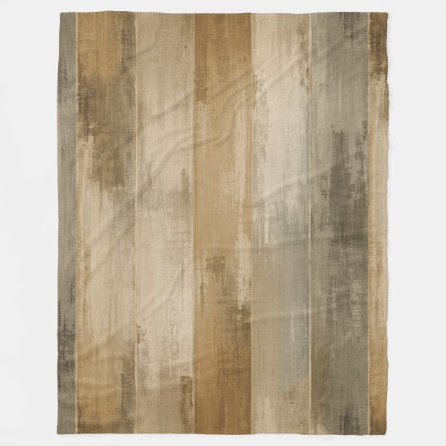 Rustik Brun Grå Beige Väderbiten Ladansträ Wood St Fleecefilt (Framsidan)