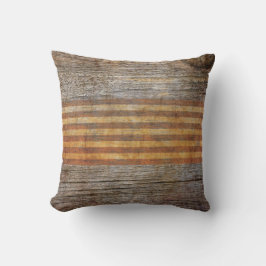 Rustik brun Grått Barn House Woodgrain Kudde