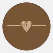 Rustik Brun Kraft Hjärtpil Skogig