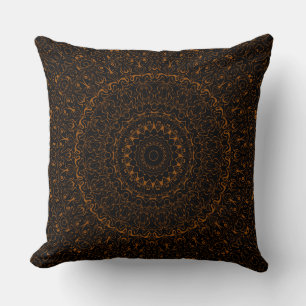 Rustik Brun Mandala med Västerländsk Charm Kudde