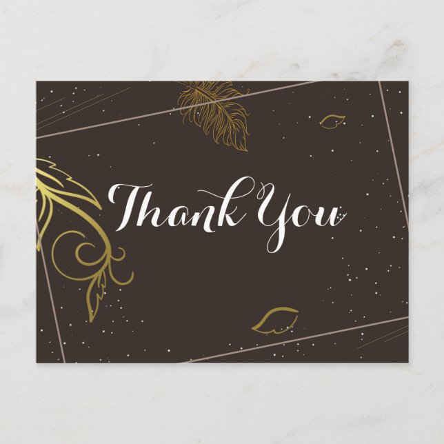 Rustik brun och vit Tack Vykort (Framsida)