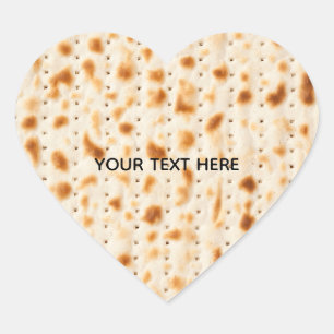 Rustik Brun Realistisk Matzah-struktur Grafik Hjärtformat Klistermärke