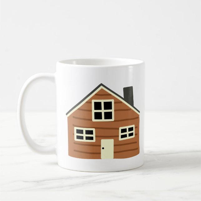 Rustik Brun Trähytt Gåva Kaffemugg (Vänster)