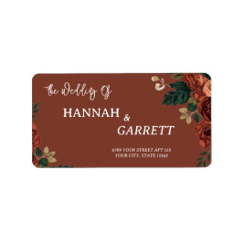 Rustik Brunt Romantiskt Trädgårdsbryllop Adress Adressetikett