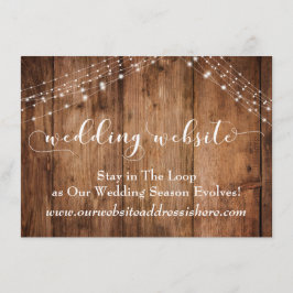 Rustik Brunt Trä & Ljus Bröllopswebbplats Tilläggskort