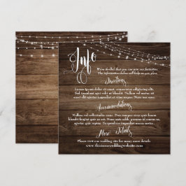 Rustik Brunt Trä med Ljus, Bröllopsinfo-skylt Inbjudningar