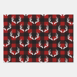 Rustik Buffalo Plaid & White Hjorts Antlers