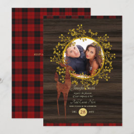 Rustik Buffalo-rutig Hjort FOTO VID VALFRI TILLFÄL Inbjudningar