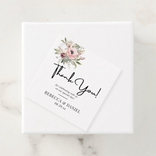 rustik bukett i akvarell gåvor etiketter (På plats)