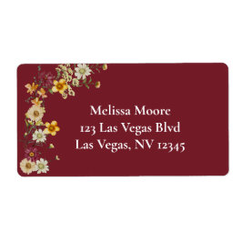 Rustik, burgunddusch för vilda blommor fraktsedel