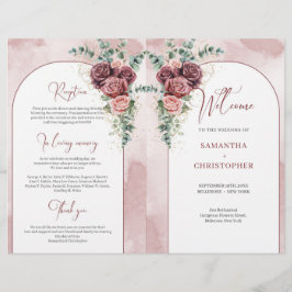 Rustik burgundisk ro eucalyptus hopfälld