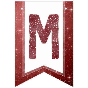 Rustik Burgundisk Typografi i Akvarell Believe Vimplar