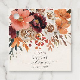 Rustik Burgundy Blommig Höst Bröllopsfest  Gåvor Etiketter