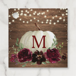 Rustik Burgundy Höst Pumpa Tack Favorit Tag Gåvor Etiketter