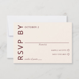Rustik Burgundy-minimalistisk modern Bröllop OSA Kort