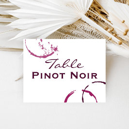 Rustik Burgundy Vin Stain Bröllop Bord Namn Inbjudningar