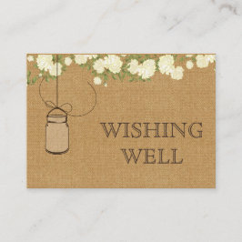 Rustik burlap elfenben ro mason burk önskar lycka tilläggskort