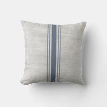 Rustik burlap Grain Sack Blue Grått Stripe