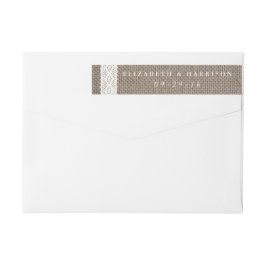 Rustik Burlap & Vintage White Snöre Bröllop Etikettband