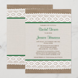 Rustik Burlap & Vintage White Snöre Möhippa Inbjudningar