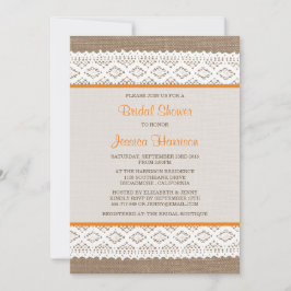 Rustik Burlap & Vintage White Snöre Möhippa Inbjudningar