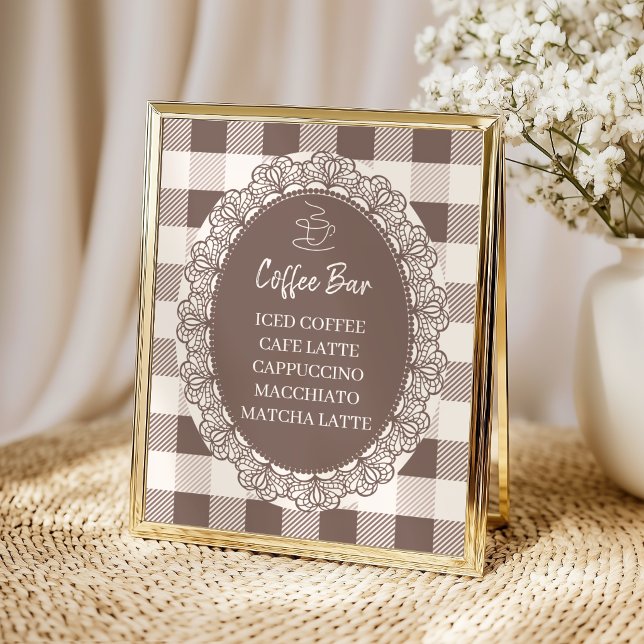 Rustik Café Bebe Kaffe Bar Baby Shower Poster (Skapare uppladdad)