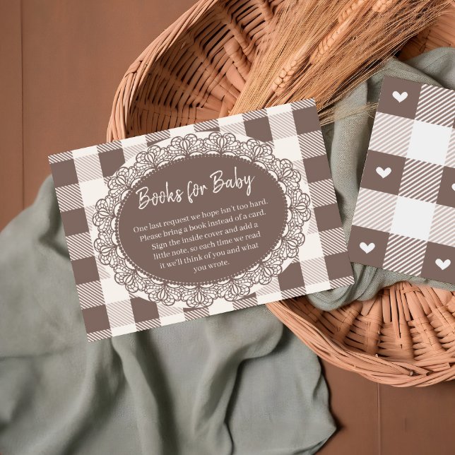 Rustik Café Bebe Neutrala Baby Shower-böcker för b Tilläggskort (Skapare uppladdad)
