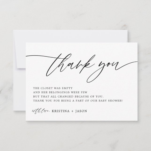 Rustik Calligraphy Baby Shower - tack för dina kor Kort (Framsida)
