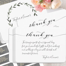 Rustik Calligraphy Bröllop tackkort