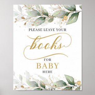 Rustik calligraphy eucalyptus bokar for baby poster