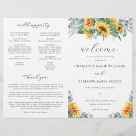 Rustik Catholik Bröllop Mass Ceremony-programmet