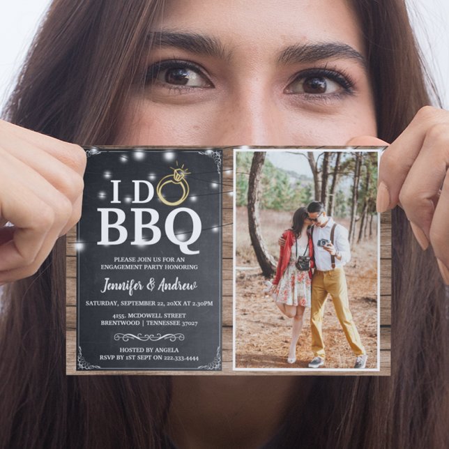 Rustik Charm 'JAG GÖR BBQ' Förlovningsfest Inbjudningar (Skapare uppladdad)