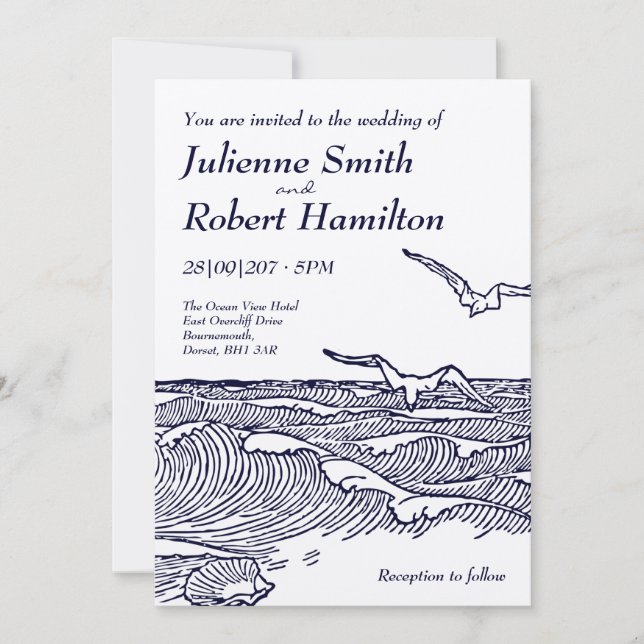 Rustik Chic Beach Destination Wedding-inbjudningar Inbjudningar (Framsida)